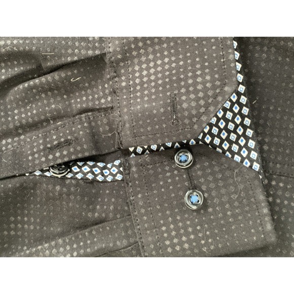 7 Downie St Couture Long Sleeve Flip Cuff Dress Shirt Men's Size XL T Black - Picture 10 of 16